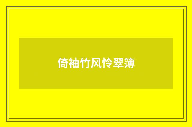 倚袖竹风怜翠簿