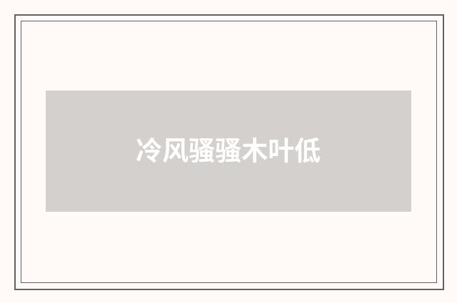 冷风骚骚木叶低