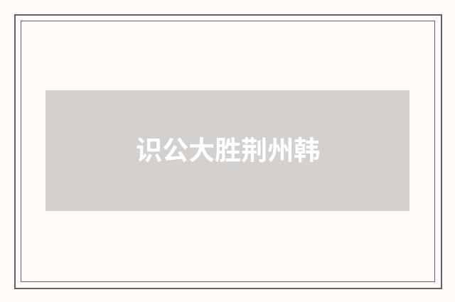 识公大胜荆州韩