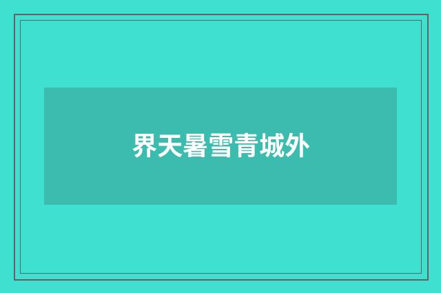 界天暑雪青城外