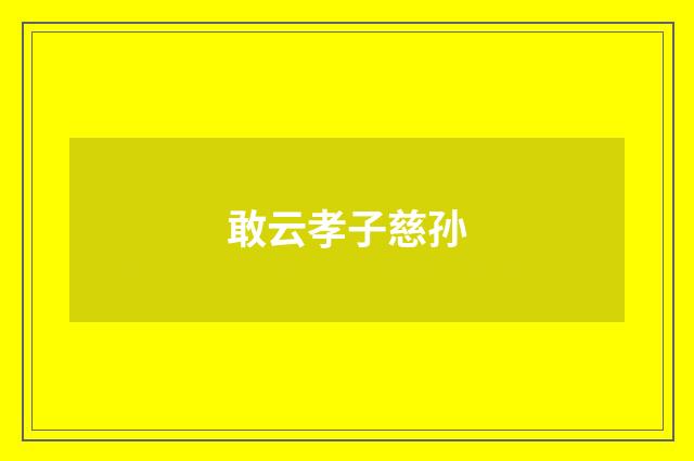 敢云孝子慈孙