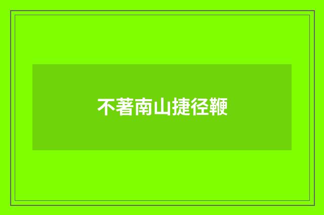 不著南山捷径鞭