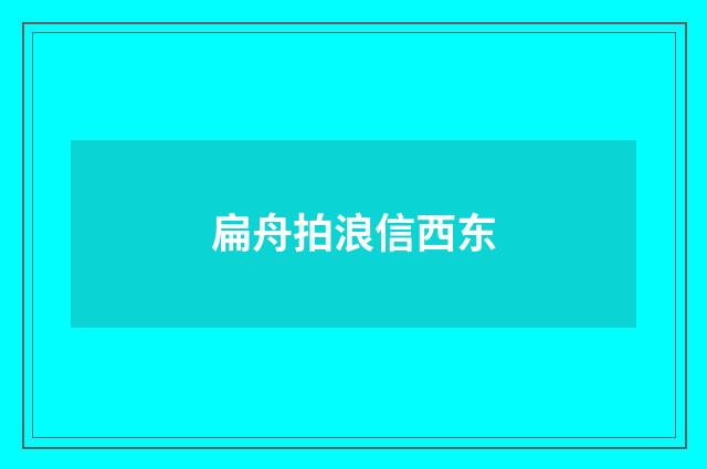 扁舟拍浪信西东