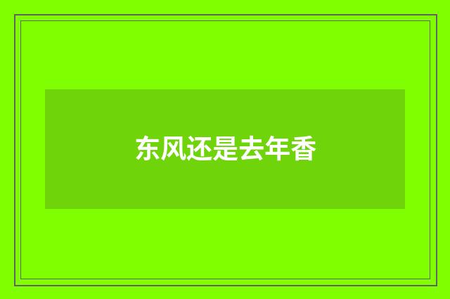 东风还是去年香