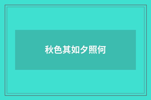 秋色其如夕照何