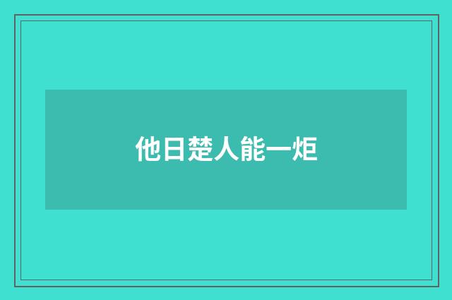 他日楚人能一炬