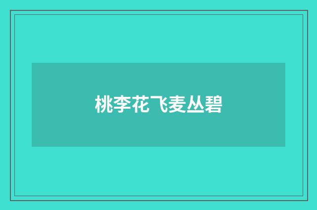 桃李花飞麦丛碧