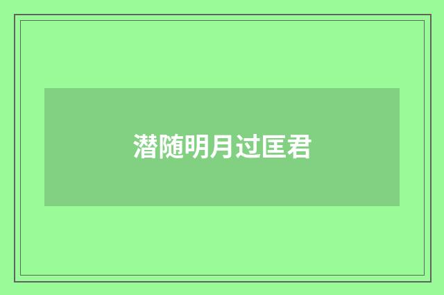 潜随明月过匡君