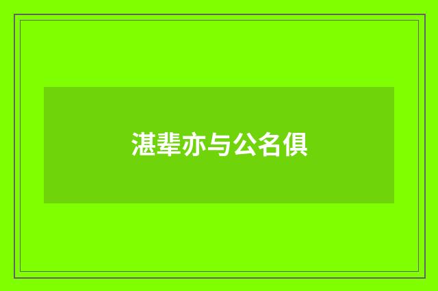 湛辈亦与公名俱