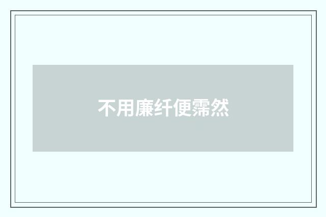 不用廉纤便霈然
