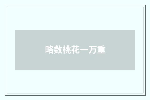 略数桃花一万重