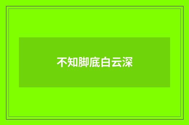 不知脚底白云深