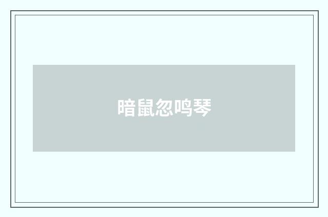 暗鼠忽鸣琴
