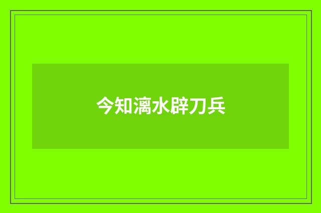 今知漓水辟刀兵