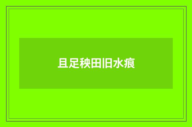 且足秧田旧水痕