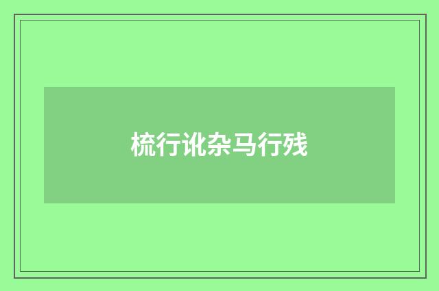 梳行讹杂马行残