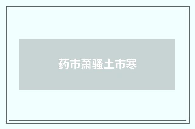 药市萧骚土市寒