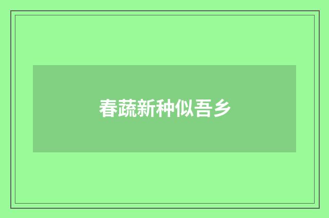 春蔬新种似吾乡