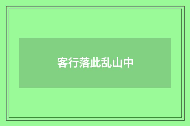 客行落此乱山中