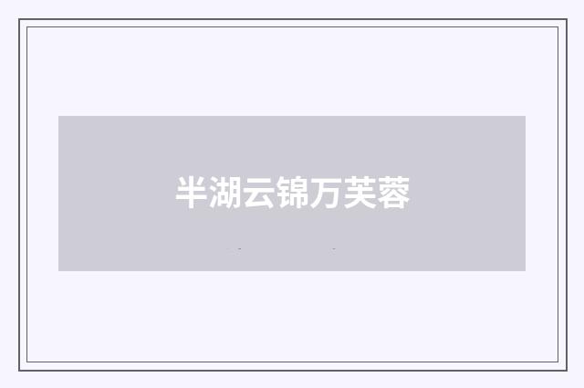 半湖云锦万芙蓉