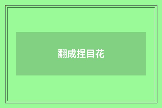 翻成捏目花