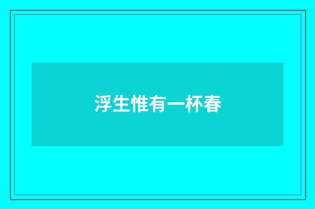 浮生惟有一杯春