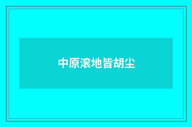 中原滚地皆胡尘