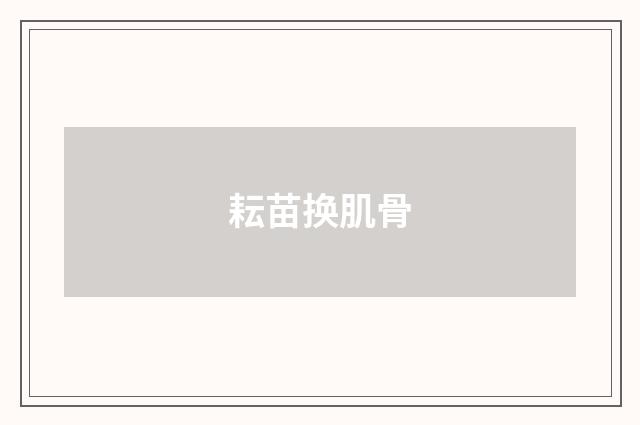 耘苗换肌骨