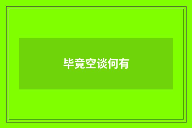 毕竟空谈何有