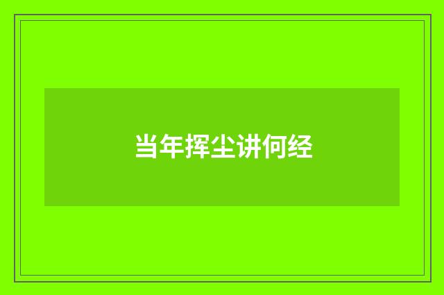 当年挥尘讲何经