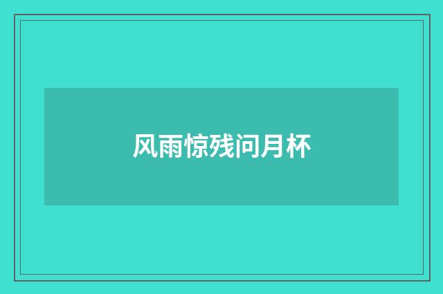 风雨惊残问月杯