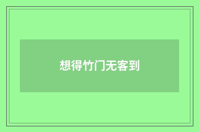 想得竹门无客到