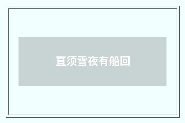 直须雪夜有船回