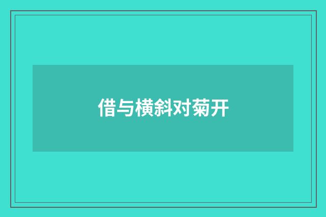 借与横斜对菊开