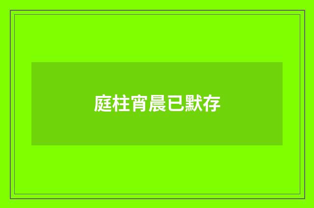 庭柱宵晨已默存