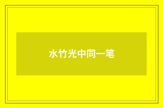 水竹光中同一笔