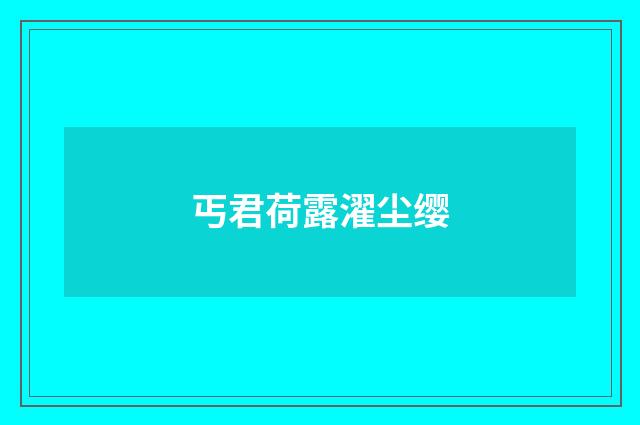 丐君荷露濯尘缨