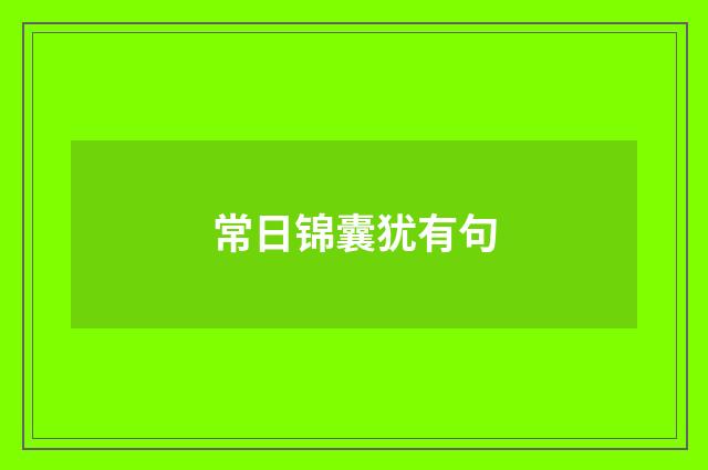 常日锦囊犹有句