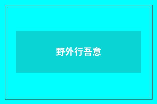 野外行吾意
