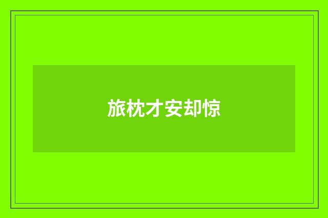 旅枕才安却惊