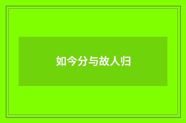 如今分与故人归