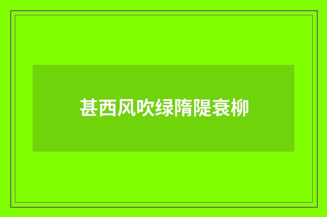 甚西风吹绿隋隄衰柳