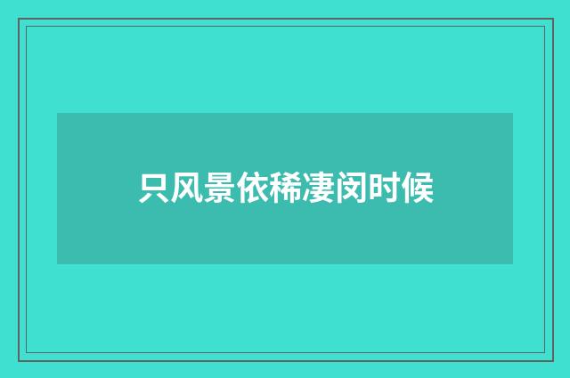 只风景依稀凄闵时候
