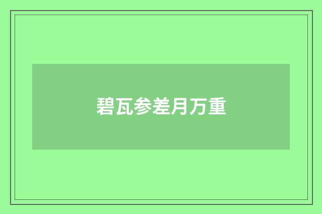 碧瓦参差月万重