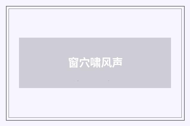 窗穴啸风声