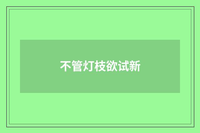 不管灯枝欲试新