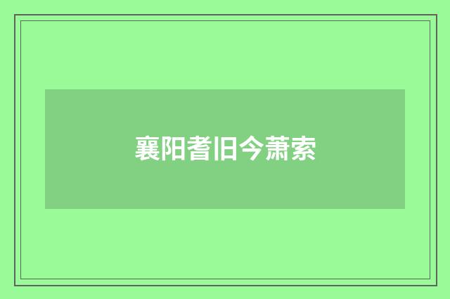 襄阳耆旧今萧索