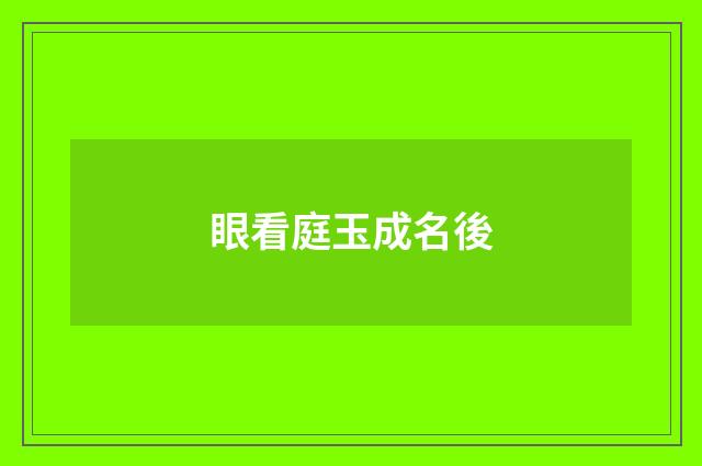 眼看庭玉成名後