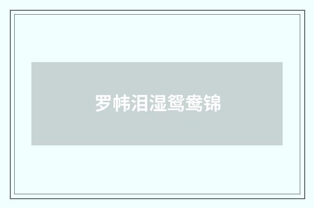 罗帏泪湿鸳鸯锦