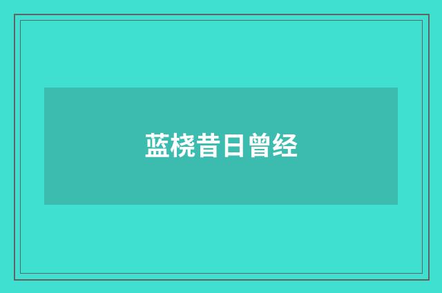 蓝桡昔日曾经
